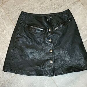 Leather mini skirt